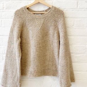 Madewell || Flecked Wide-Sleeve Pullover Sweater Alpaca Wool Silk Blend